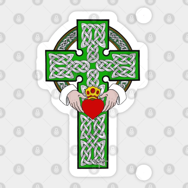 Celtic Claddagh Cross Sticker by patfish